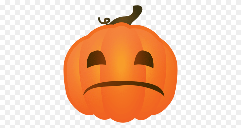 Sad Halloween Pumpkin, Food, Plant, Produce, Vegetable Free Png