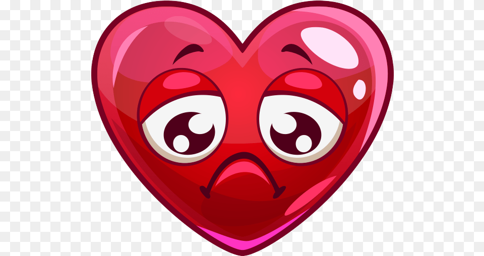 Sad Heart Love Heart With Face, Disk Png Image