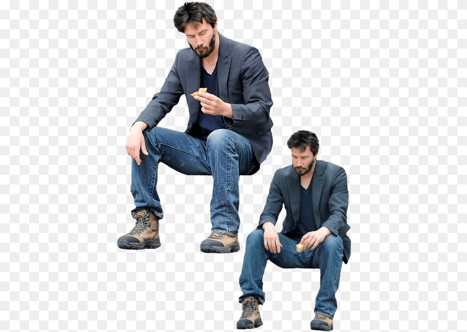 Sad Keanu Reeves Photos Sad Keanu Reeves, Sitting, Shoe, Person, Pants Png Image