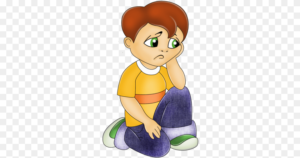 Sad Kids Jpg Huge Freebie Sad Boy Cartoon, Baby, Person, Tape, Indoors Free Transparent Png