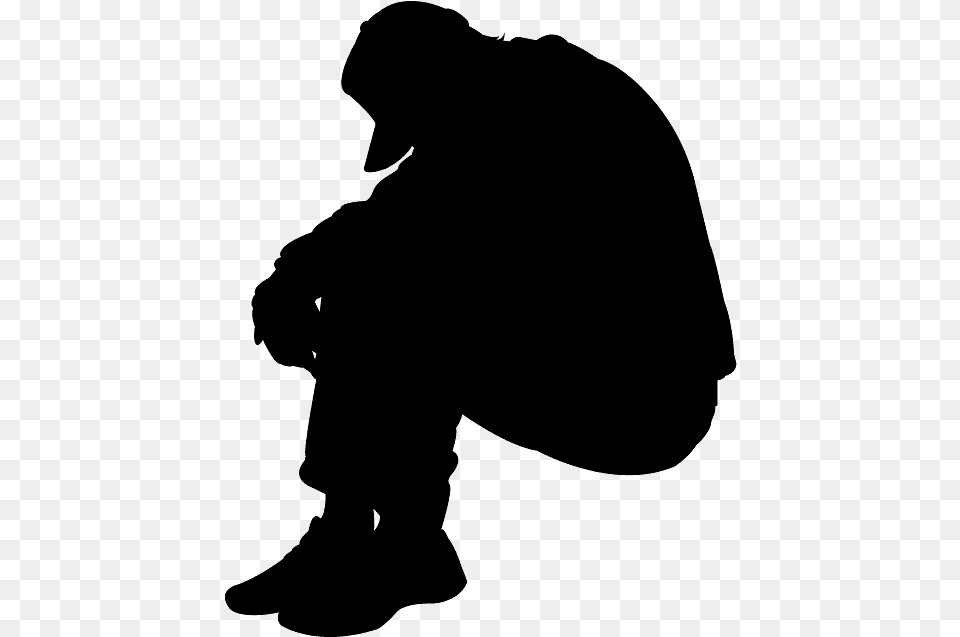 Sad Man Silhouette, Gray Free Transparent Png