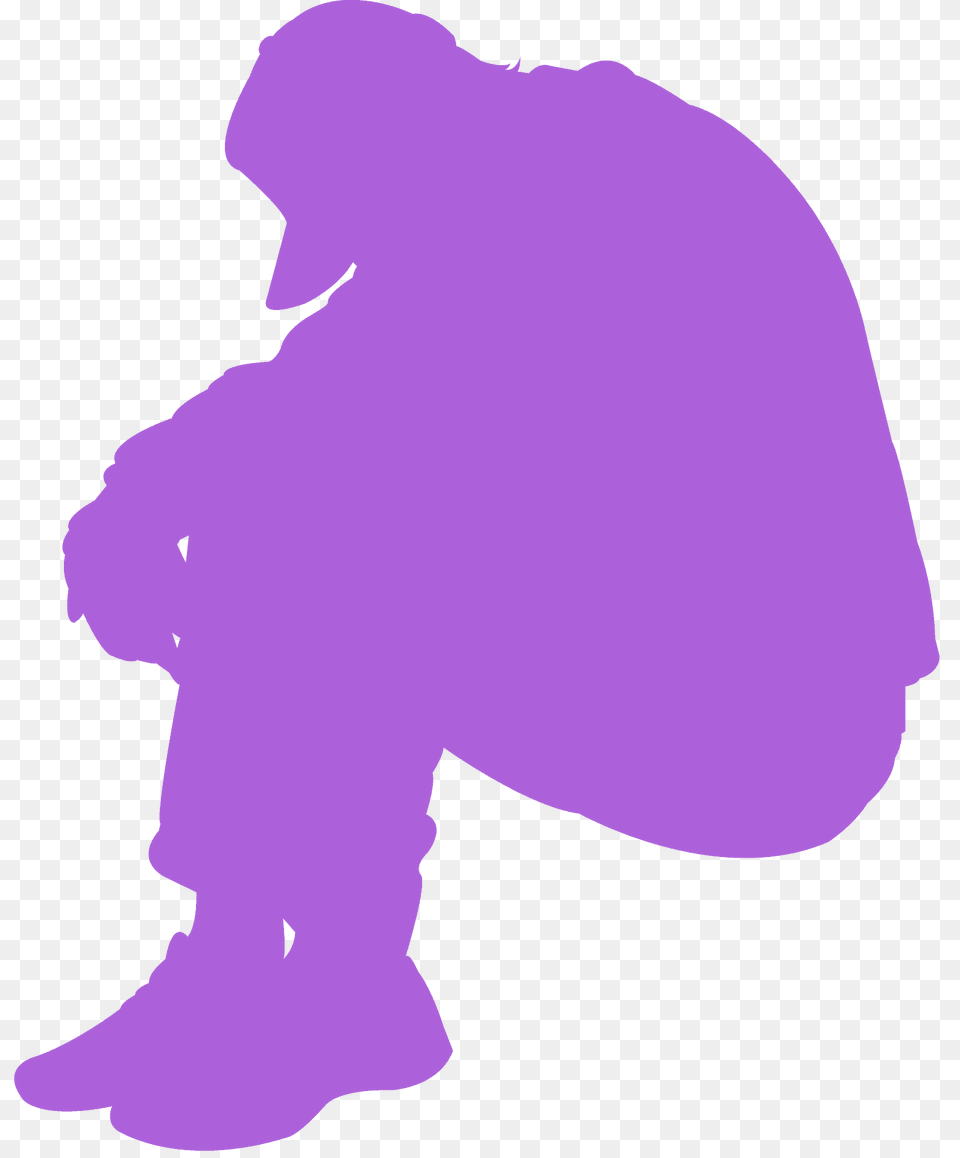 Sad Man Silhouette, Baby, Person, Animal, Wildlife Free Png Download