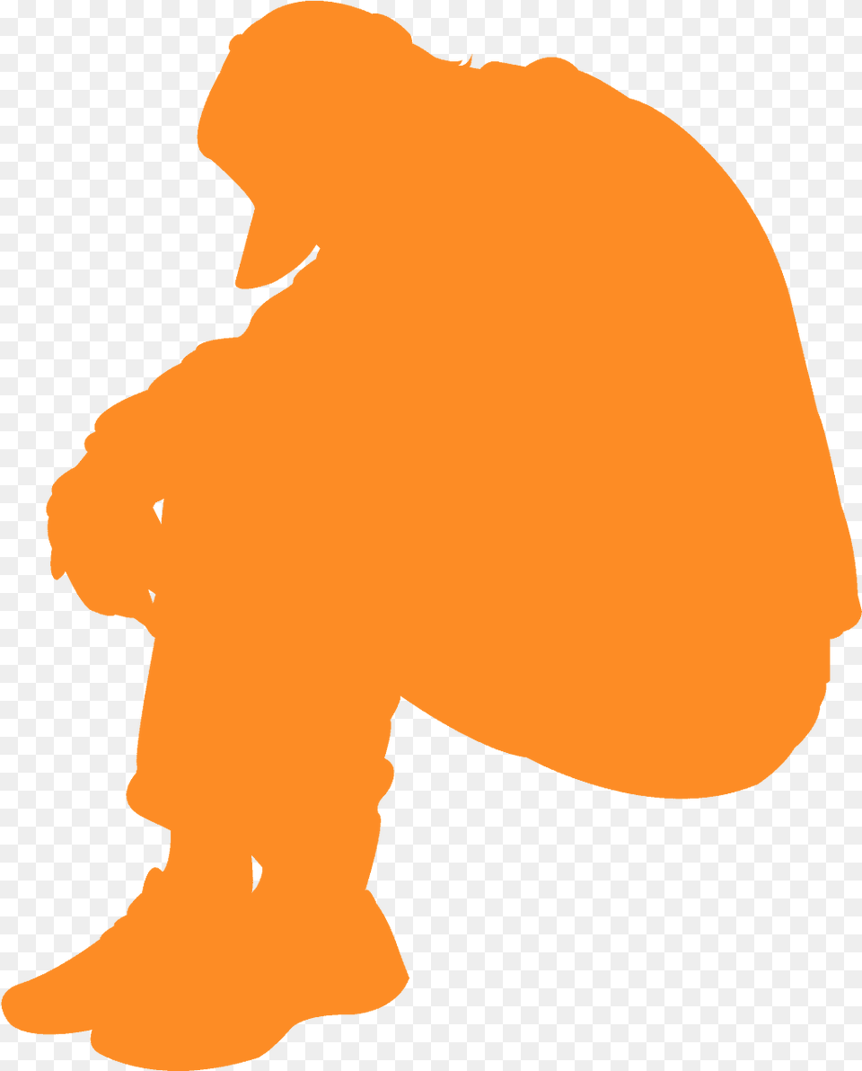 Sad Man Silhouette, Adult, Male, Person, Kneeling Free Png