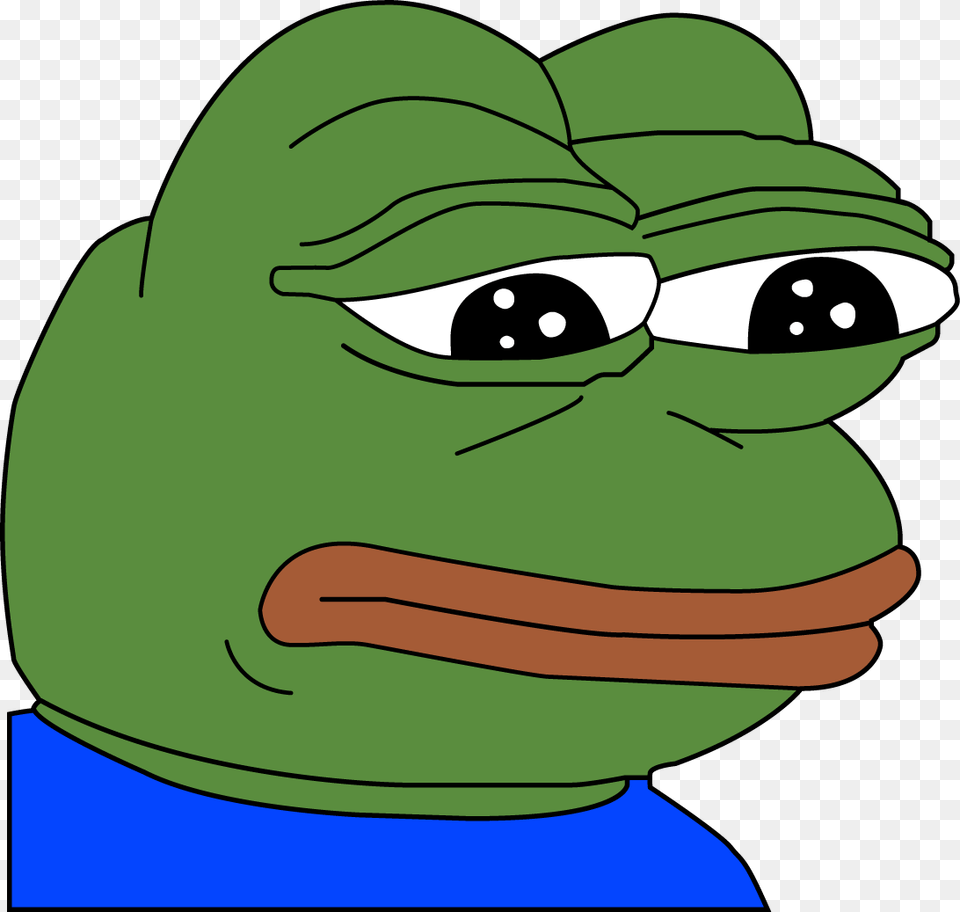 Sad Pepe, Cartoon, Green Png Image