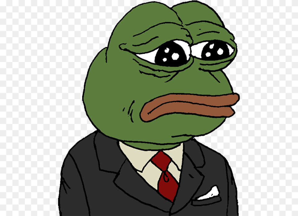 Sad Pepe Head Pepe The Frog In A Suit, Baby, Person, Green, Machine Png