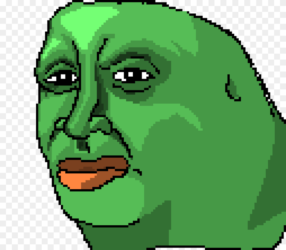 Sad Pepe Pixel Art Maker, Face, Green, Head, Person Png