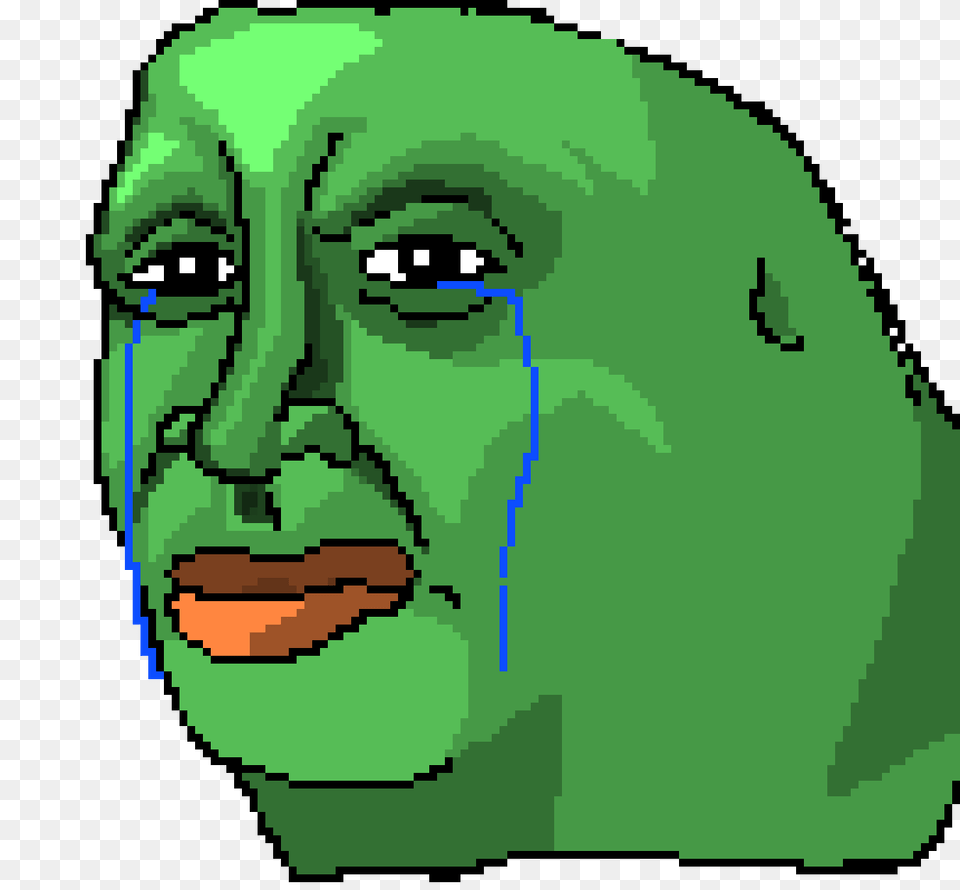 Sad Pepe Pixel Art Maker, Face, Head, Person, Photography Free Png Download
