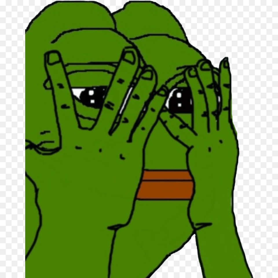 Sad Pepe The Frog Meme File Pepe Frog Covering Eyes, Body Part, Hand, Person, Green Png