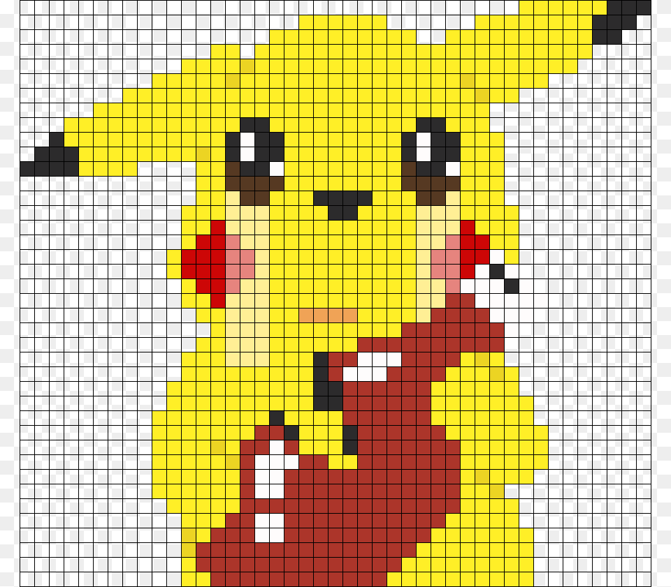 Sad Pikachu Perler Bead Pattern Bead Sprite Pikachu Fuse Bead Pattern, Art, Tile, Mosaic Free Transparent Png