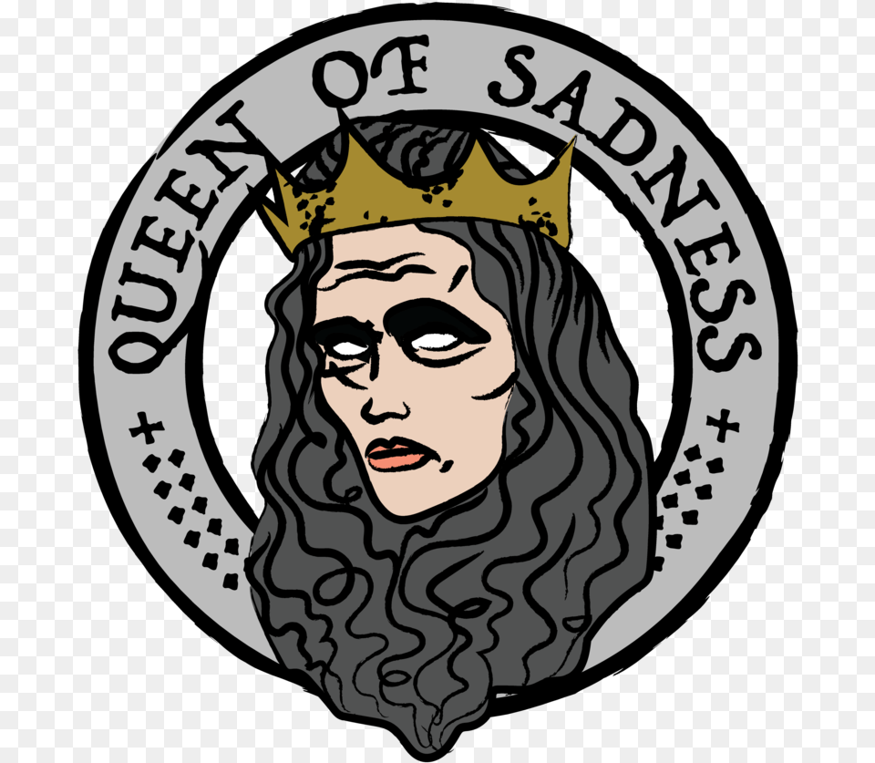 Sad Queen, Logo, Adult, Person, Face Free Png