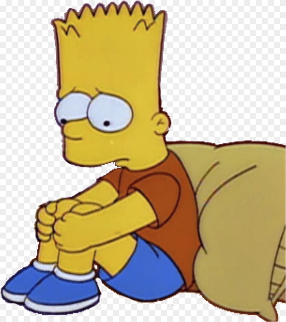Sad Simpsons And Bart Image Sad Bart Simpson, Cartoon, Baby, Person, Cleaning Free Png