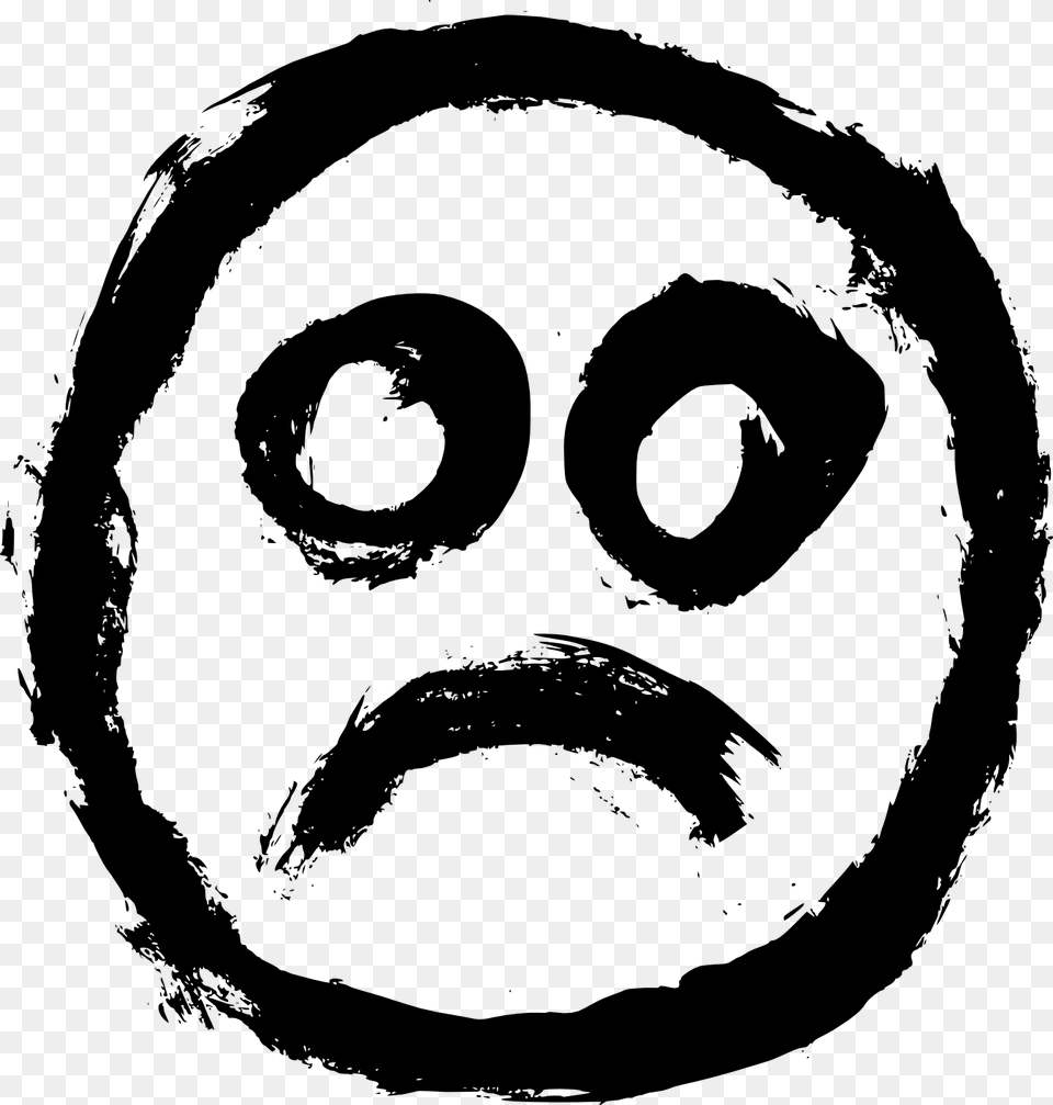 Sad Smiley, Stencil, Adult, Male, Man Free Png