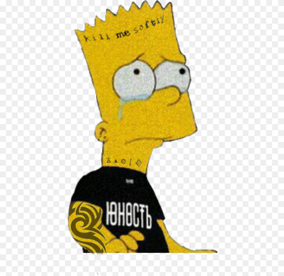 Sad Tattoo Grunge Sad Simpson With Tattoo, Sticker, Baby, Person, Logo Free Png Download