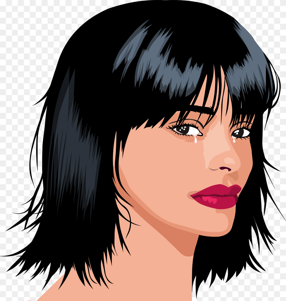 Sad Tear Crying Face, Adult, Black Hair, Female, Hair Free Transparent Png
