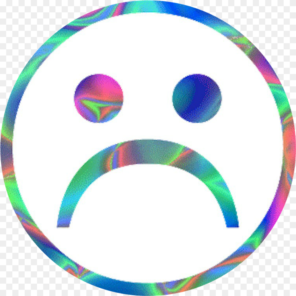 Sadface Smiley Sticker By Doublechin Vaporwave Sad Face, Ball, Sport, Tennis, Tennis Ball Free Png Download