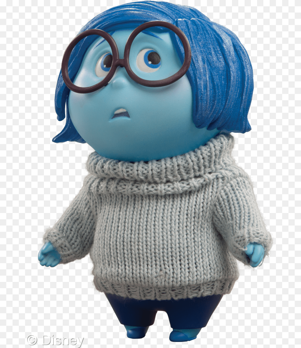 Sadness Action Figure Inside Out Large Figure Sadness, Clothing, Knitwear, Sweater, Baby Free Png