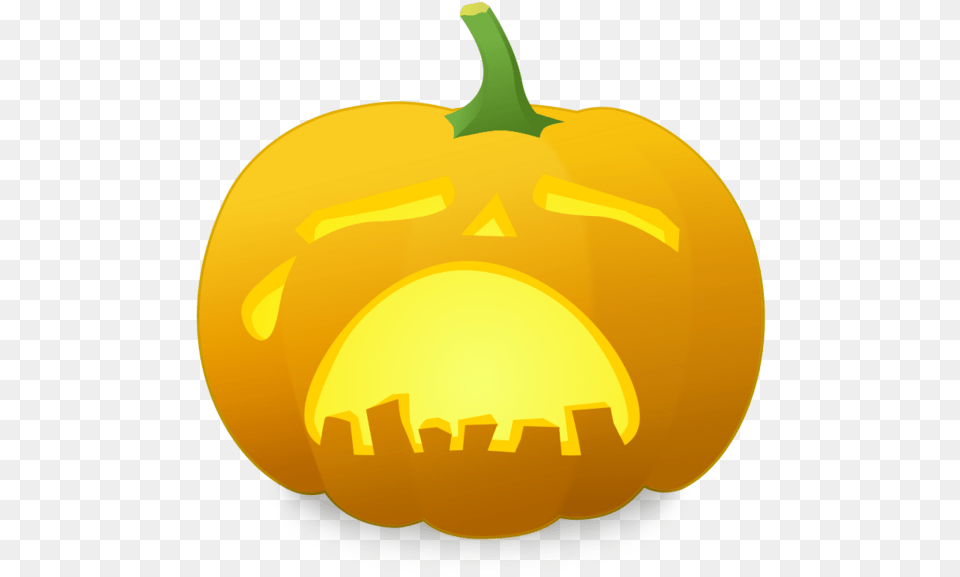 Sadness Halloween Pumpkin Yellow For Jack O Lantern Sad Face, Food, Plant, Produce, Vegetable Free Png Download