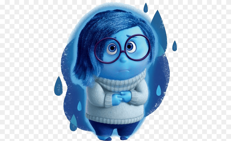 Sadness Panda Images Blue Inside Out Character, Baby, Person, Accessories, Glasses Png