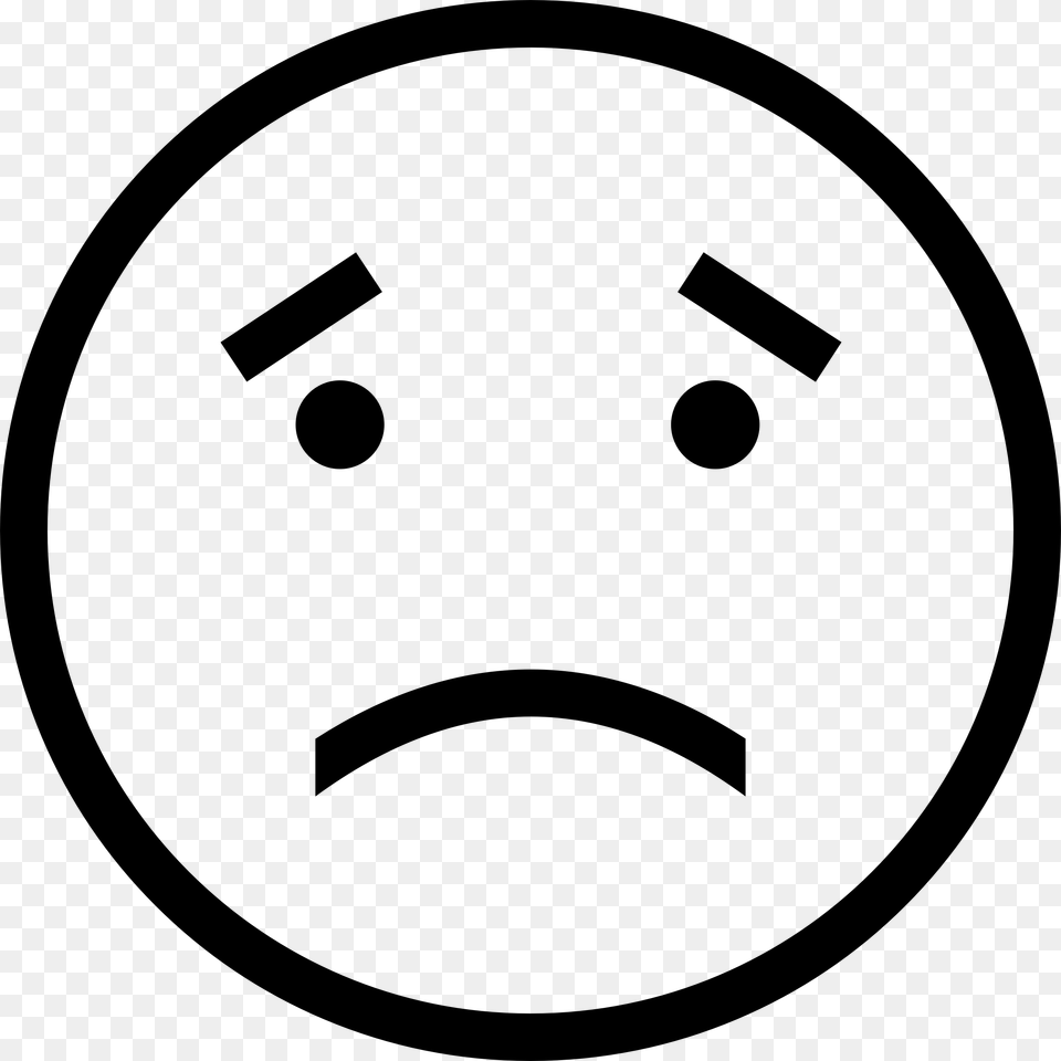 Sadness Smiley Frown Emoticon Drawing Sad Face Emoji Clipart Black And White, Gray Free Png Download