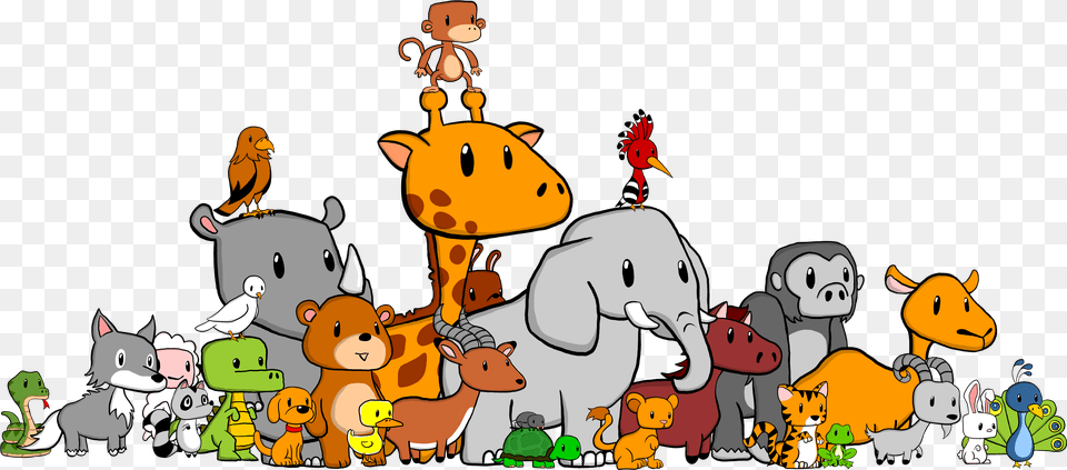 Safari Clipart Animal Kingdom Cartoon Animals At School, Mammal, Wildlife, Bear, Poultry Free Png Download