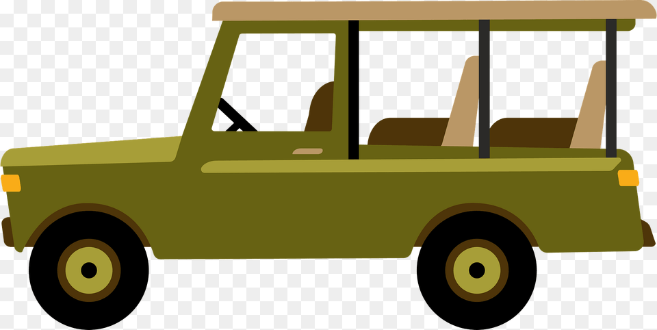 Safari Jeep Clipart, Car, Transportation, Vehicle, Bulldozer Png Image