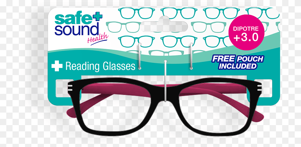 Safe And Sound Health Two Tone Matt Black Reading Glasses Office Supplies, Accessories, Goggles, Vr Headset Png Image
