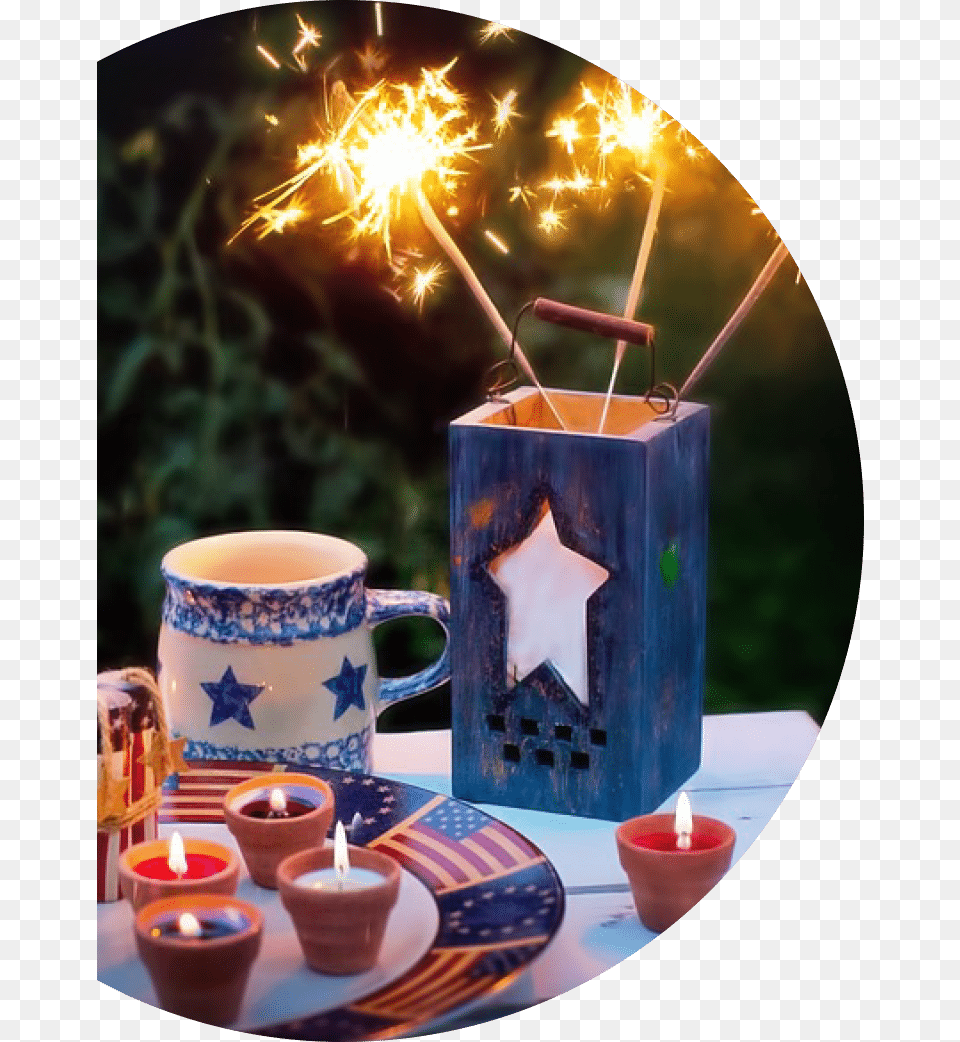 Safely Celebrating The Red White Amp Blue Sparklers Fourth July, Cup, Candle Png