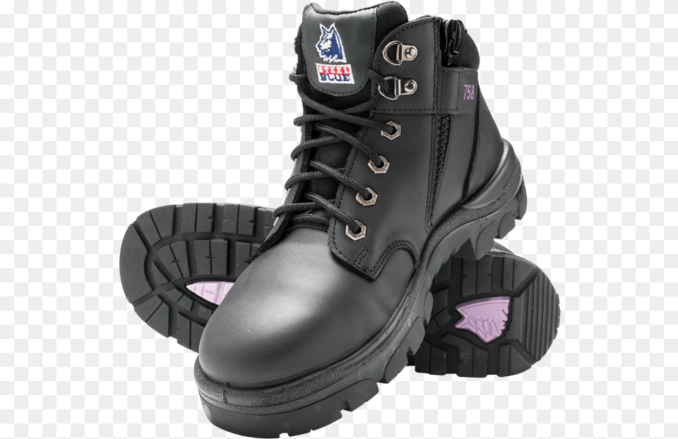 Safety Boot Parkes Ladies S4 Black Zip Sided Steel Blue Parkes Ladies, Clothing, Footwear, Shoe, Sneaker Png
