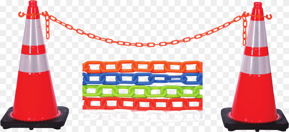 Safety Cone With Chain Download Safety Cone With Chain, Fence, Car, Transportation, Vehicle Free Transparent Png