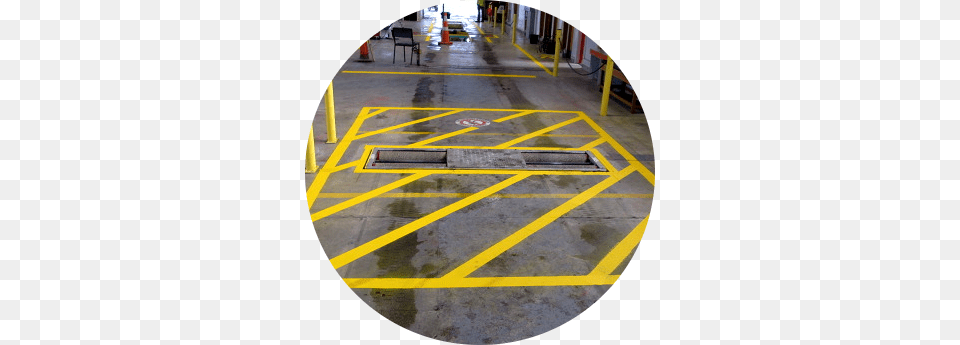 Safety Lines In Industrial Areasbuildings Are Crucial Circle, Chair, Sidewalk, Path, Furniture Free Transparent Png
