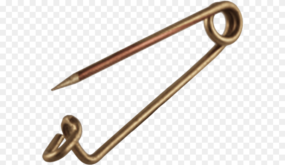 Safety Needle Brass Brass, Pin, Electronics, Hardware, Mace Club Free Png Download