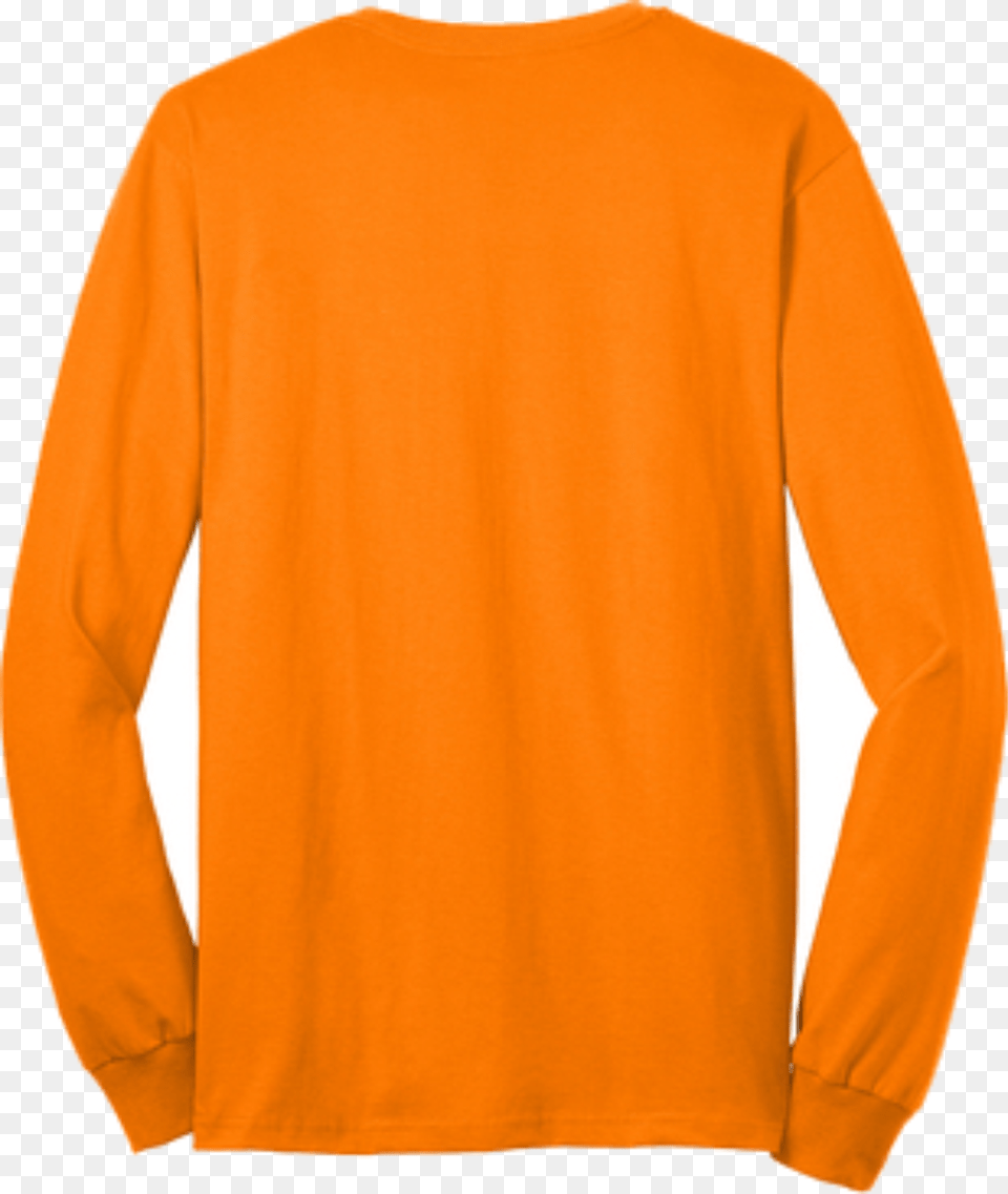 Safety Orange Pocket Long Sleeve T Shirt Back, Clothing, Long Sleeve, Knitwear, Sweater Free Png Download