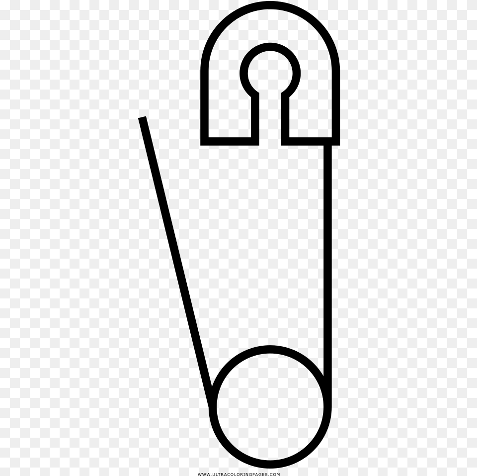 Safety Pin Coloring Page, Gray Free Png Download