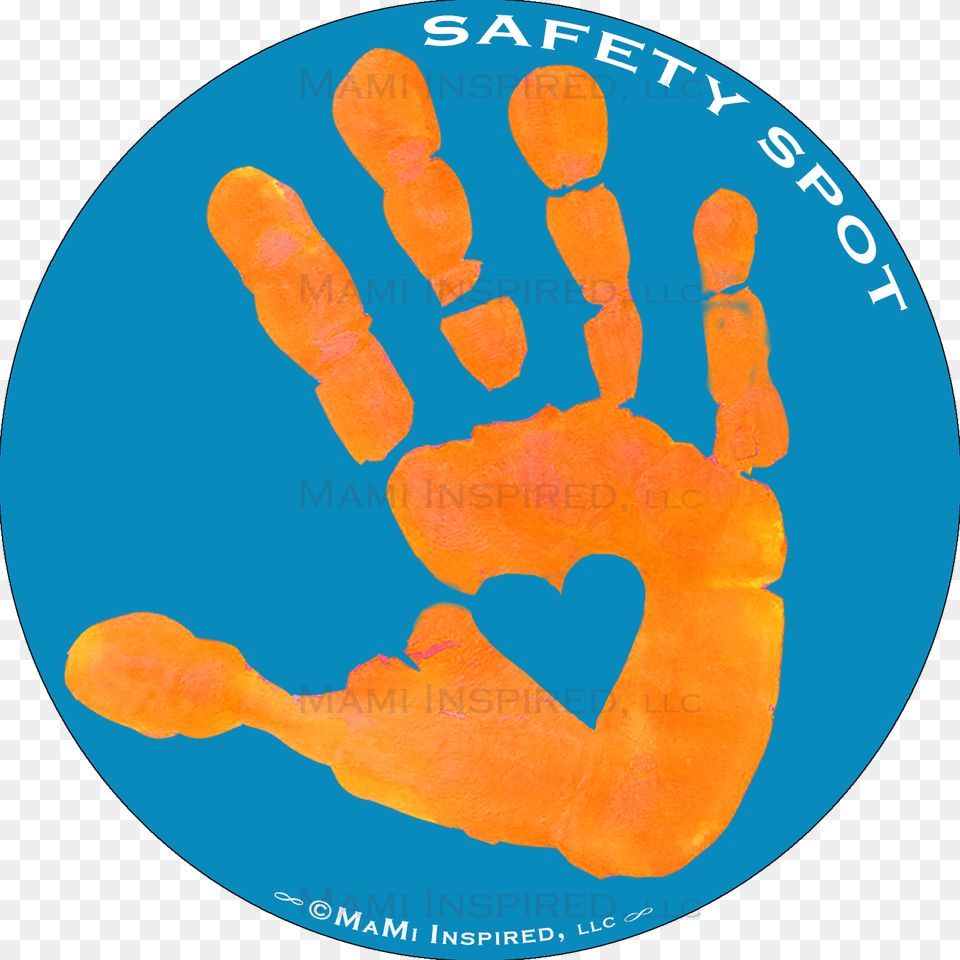 Safety Spot Orange Kids Hand Car Magnet Handprint Parking Hand Car Magnet, Body Part, Person, Finger Png