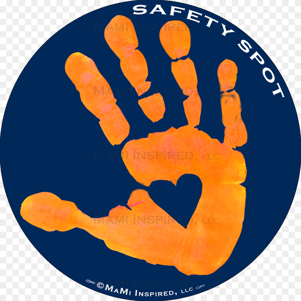 Safety Spot Orange Kids Hand Car Magnet Handprint Parking Lot, Finger, Person, Body Part, Glove Free Png Download