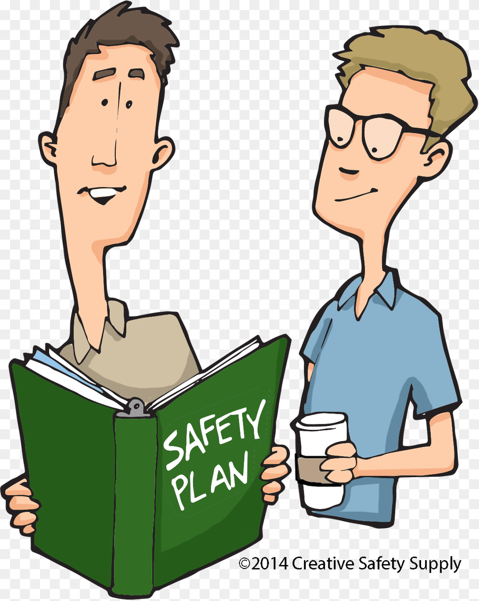 Safety Supervisors Safety Plan Safety Cartoon Supervisor, Book, Reading, Publication, Person Png Image