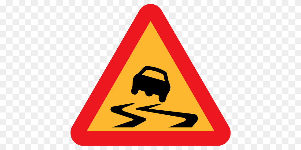 Safety Topic Road Sign Slippery Surface, Symbol, Road Sign, Dynamite, Weapon Free Png Download