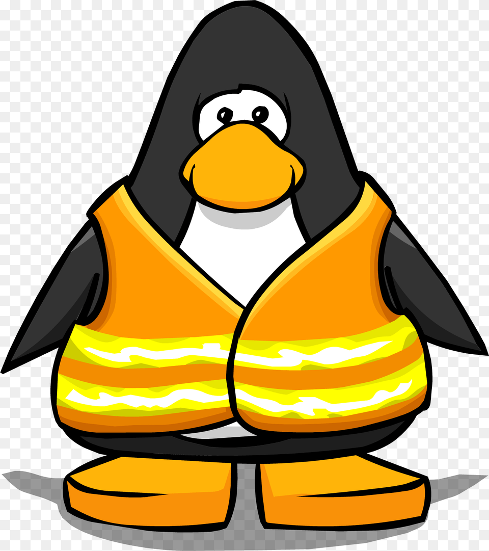 Safety Vest From A Player Card Penguin From Club Penguin, Lifejacket, Clothing, Animal, Bird Free Png