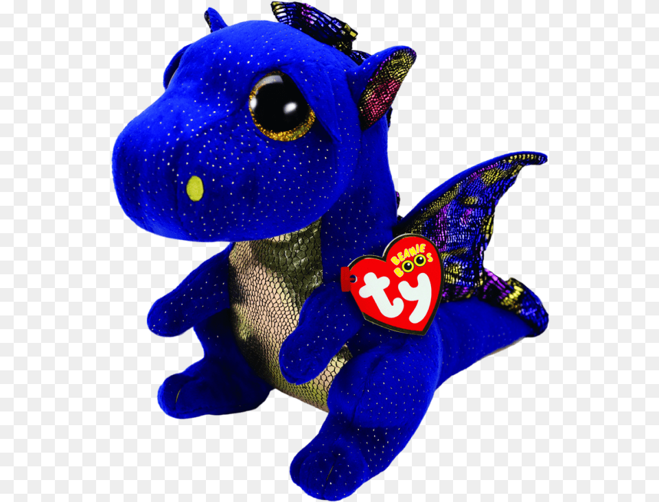 Saffire The Blue Dragon Medium Ty Toy Blue Dragon, Plush Png Image