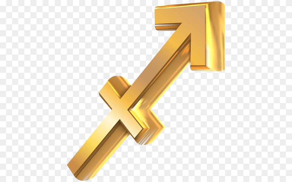 Sagittarius, Gold, Key, Cross, Symbol Free Transparent Png