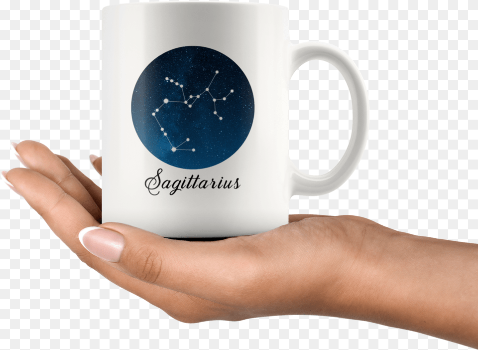 Sagittarius Constellation Mug Mug, Cup, Body Part, Finger, Hand Png Image