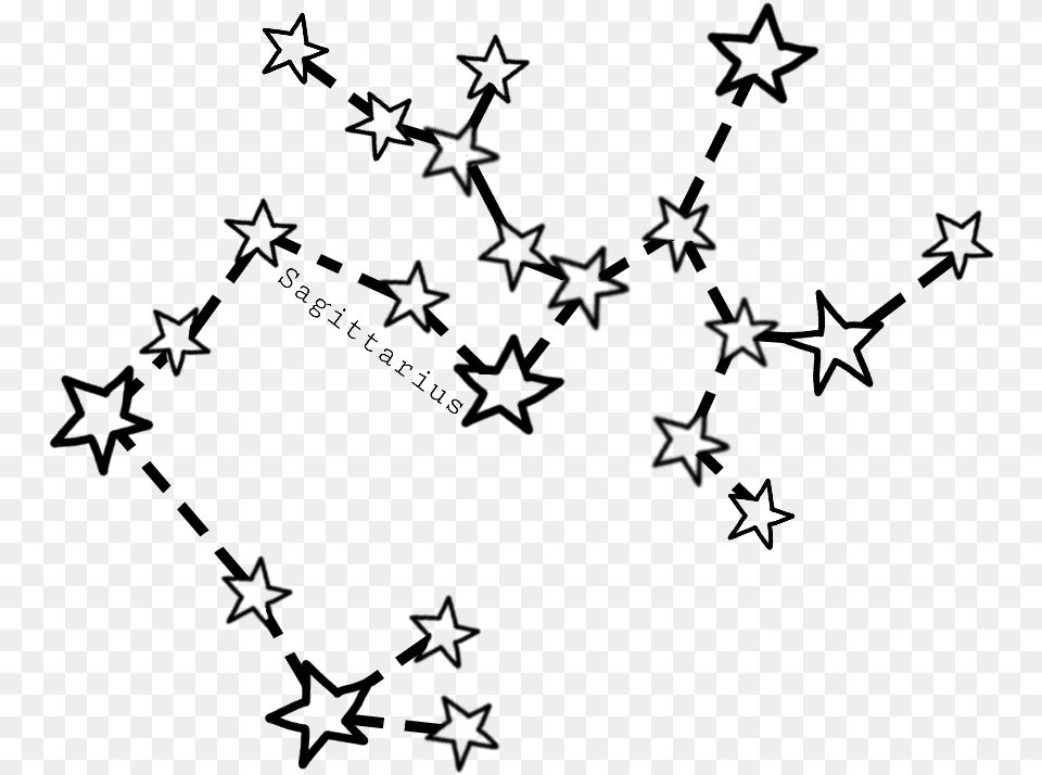 Sagittarius Starsign Stars Star Sign Constellations Cute Sagittarius Constellation, Gray Free Png Download