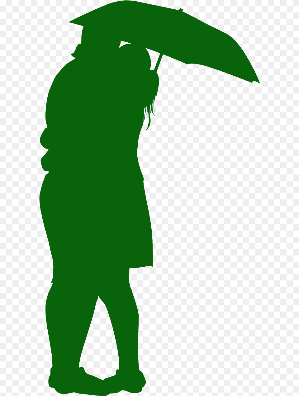 Sagoma Coppia Sotto Ombrello, Green, Silhouette, People, Person Png