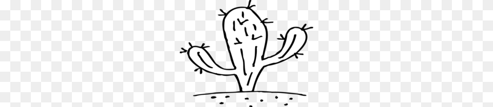 Saguaro Cactus Black And White Clipart, Plant Free Png Download