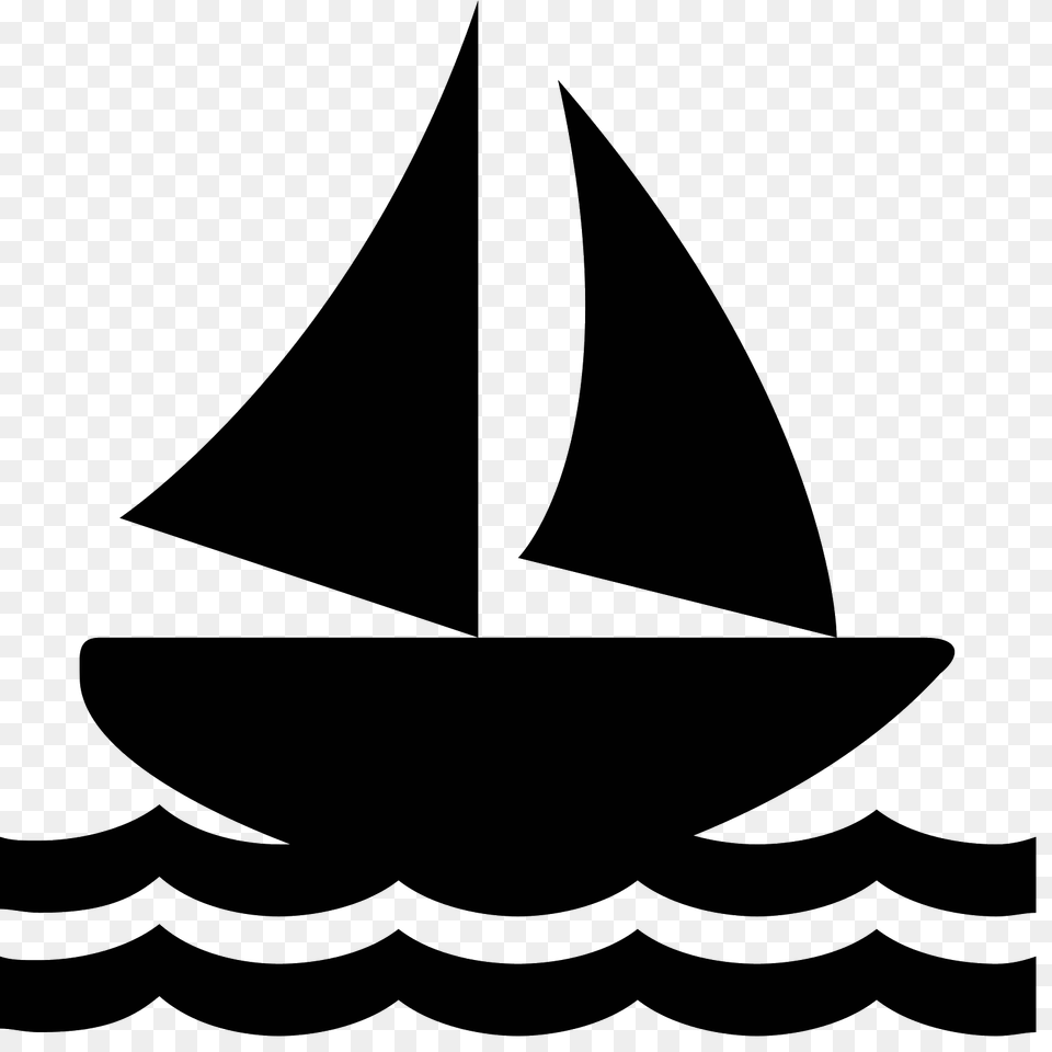 Sail Boat Icon, Gray Free Png