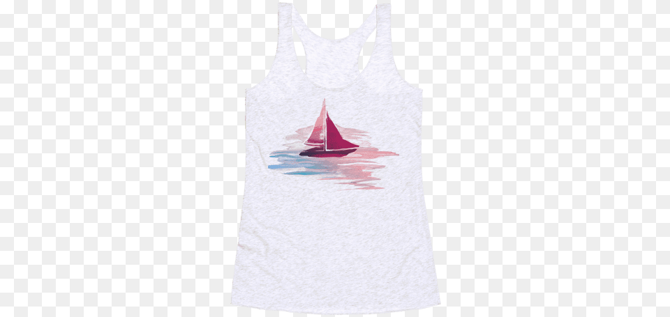 Sail The Seas Racerback Tank Top Sail The Seas Tote Bag Funny Tote Bag From Lookhuman, Boat, Clothing, Sailboat, Tank Top Png Image