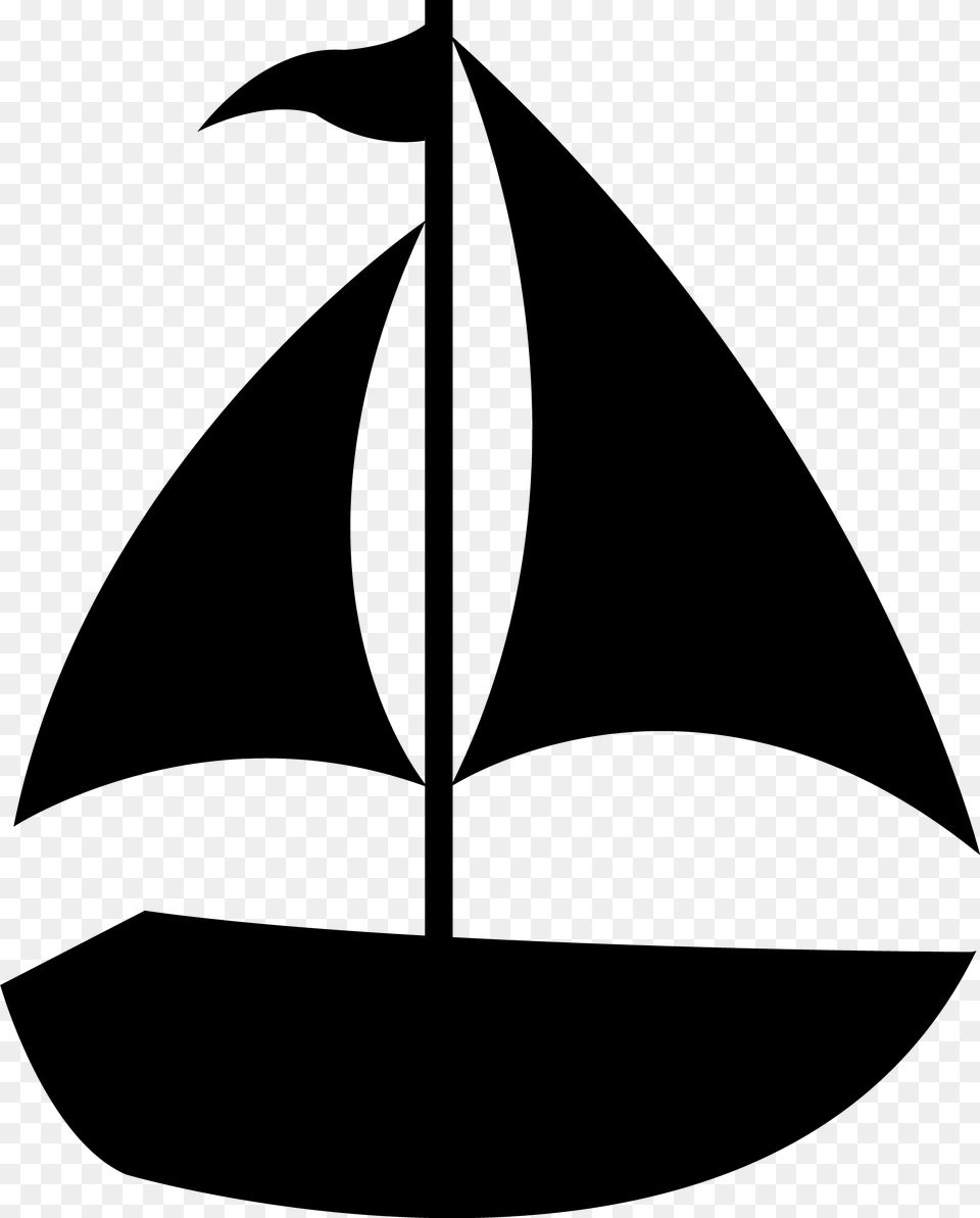 Sailboat Clip Art Simple, Gray Free Png Download