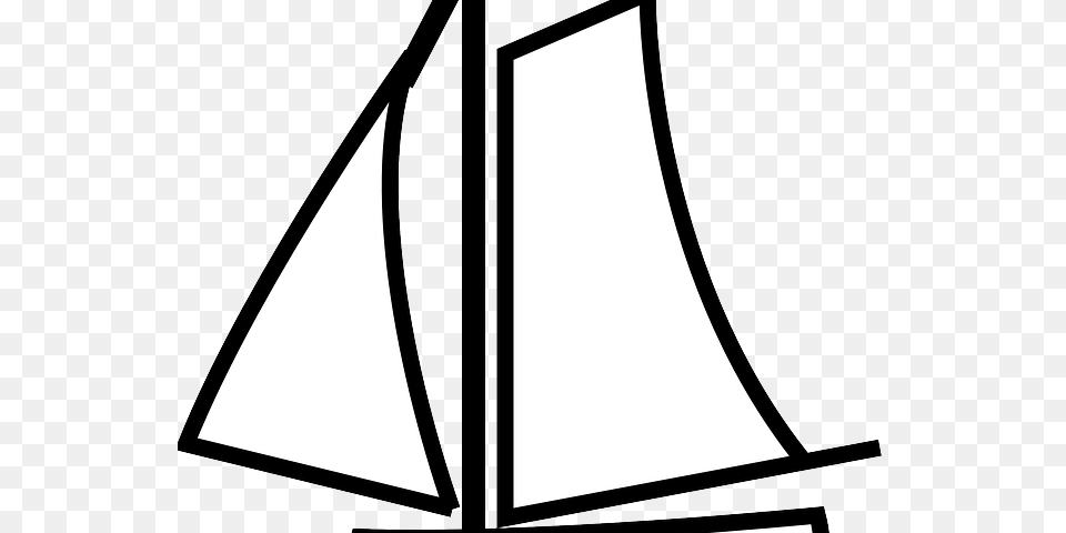 Sailboat Clipart Black And White, Boat, Transportation, Vehicle, Triangle Free Transparent Png