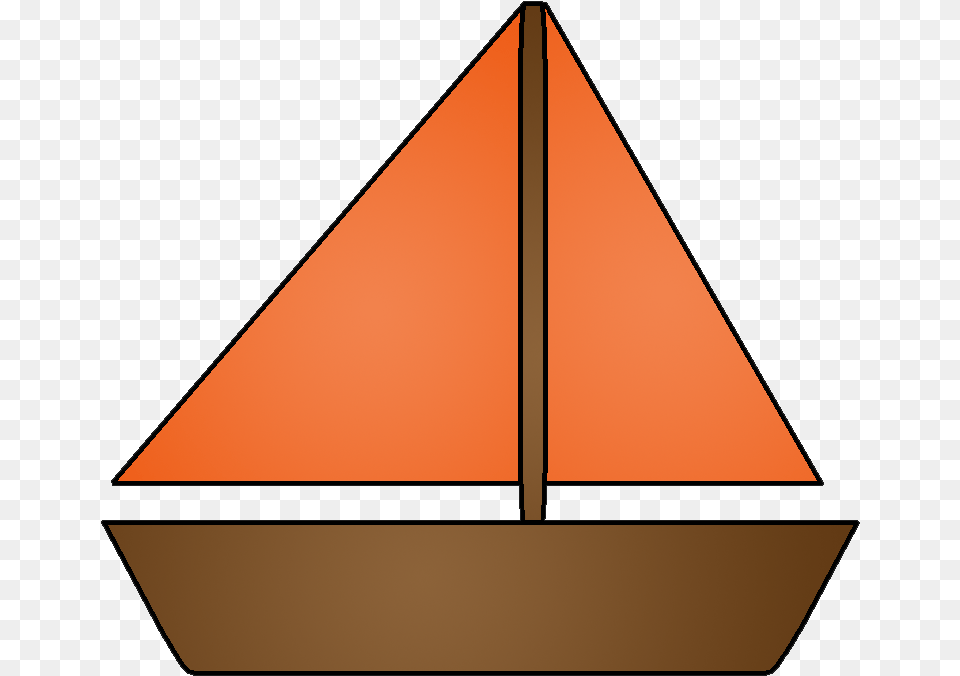Sailboat Clipart Orange, Triangle, Wood Png