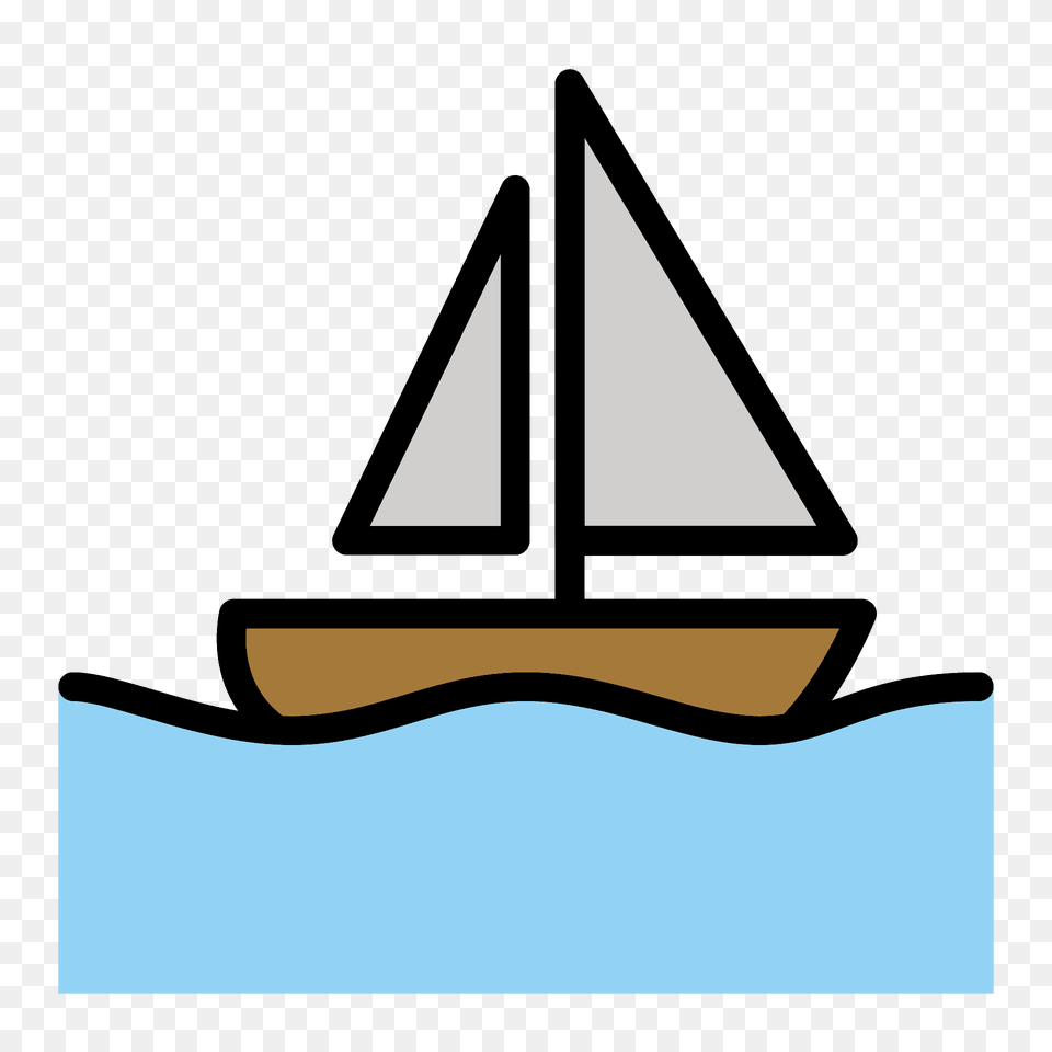 Sailboat Emoji Clipart, Boat, Transportation, Vehicle, Triangle Png Image